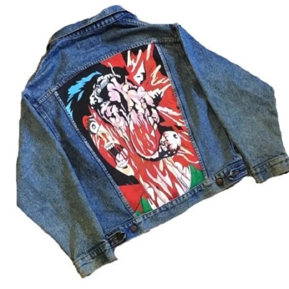 Anime Custom Vintage Denim Jacket